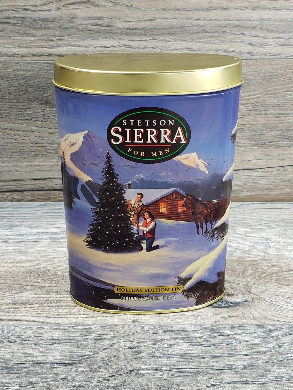 Vintage Stetson Sierra For Men Holiday Edition Cologne Collector Tin EMPTY